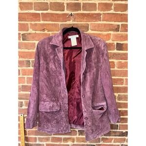 Jessica Holbrook Women's Purple Suede Blazer M‎